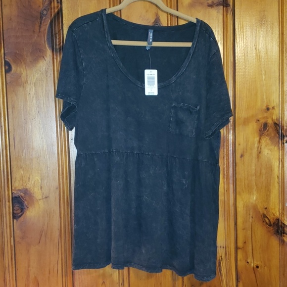 torrid Tops - Torrid 3 distressed babydoll pocket t shirt NWT